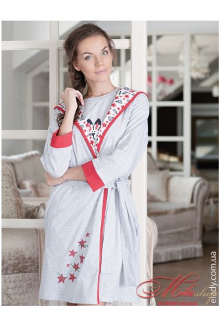 Элегантный короткий женский халат Ellen 020-001